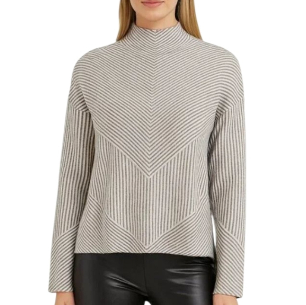Rachel Zoe Stripe Mock Neck Sweater